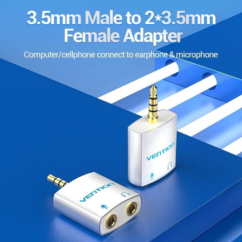 Adaptador Audio Vention BDBW0/ Jack 3.5 Macho - 2x Jack 3.5 Hembra/ Blanco - изображение 2
