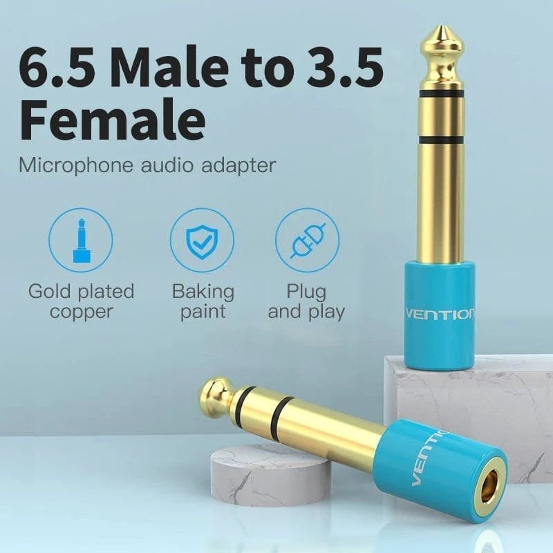 Adaptador Jack Vention VAB-S01-L/ Jack 6.5 Macho - Jack 3.5 Hembra/ Azul - изображение 3