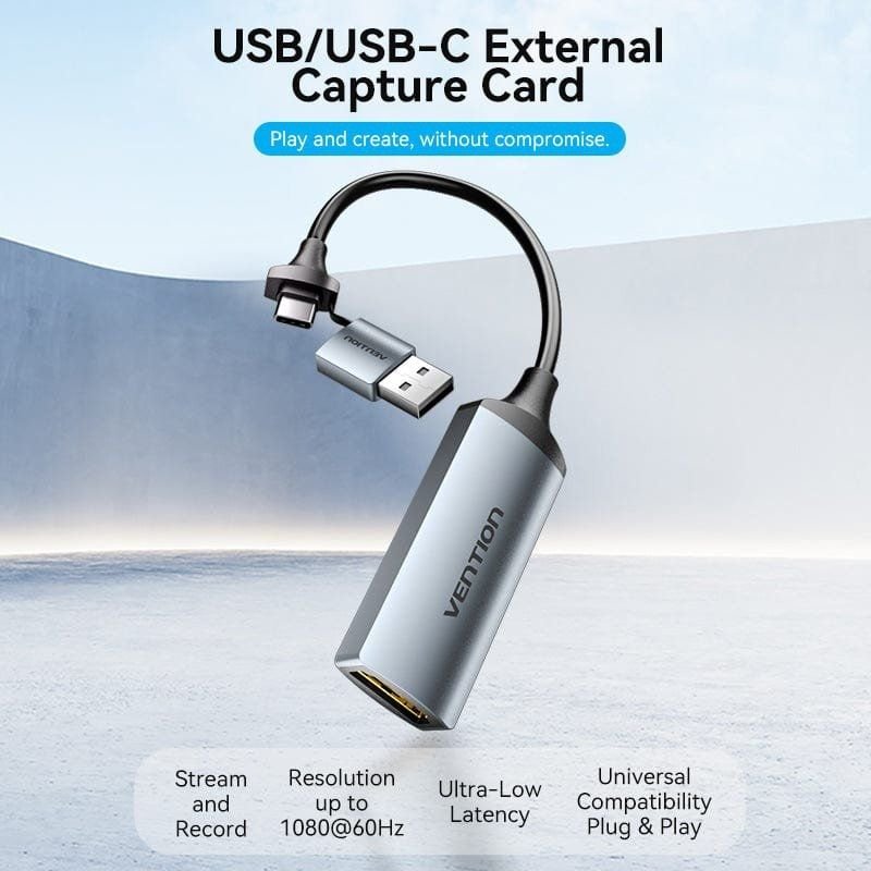 Conversor HDMI 4K 60Hz Vention ACWHA/ HDMI Hembra / USB Macho - USB Tipo-C Macho/ 480Mbps/ 10cm/ Negro - изображение 2