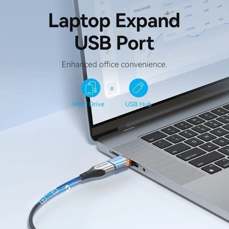 Adaptador OTG USB 3.1 Vention CUBH0/ USB Tipo-C Macho - USB Hembra/ Azul - изображение 4