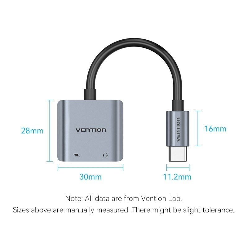 Conversor USB Tipo-C Vention BGZHA/ USB Tipo-C Macho - 2x USB Tipo-C Hembra (Audio y Carga) - изображение 2