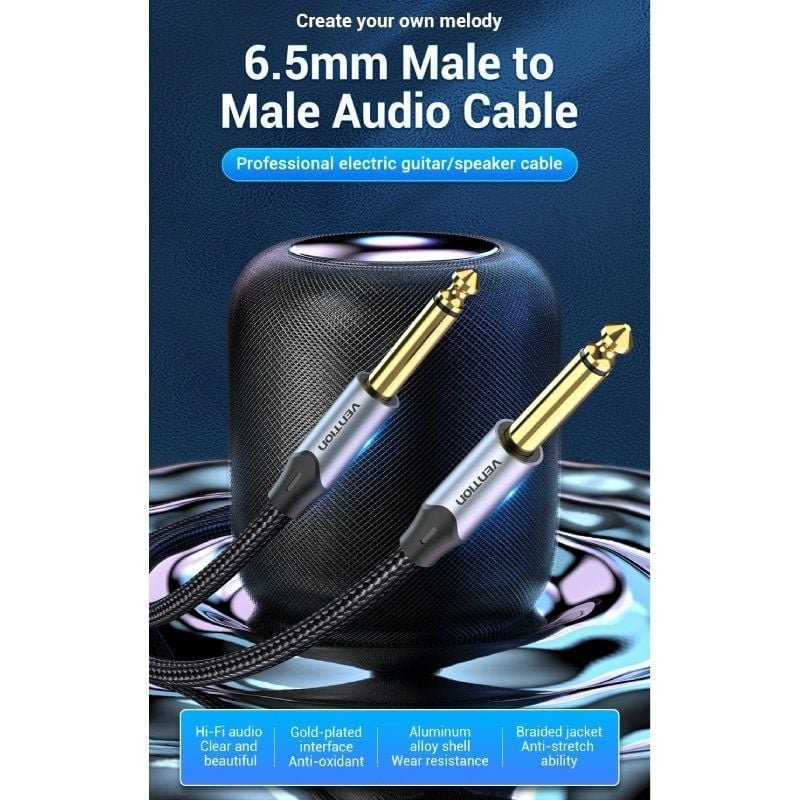 Cable Estéreo Vention BASHG/ Jack 6.5 Macho - Jack 6.5 Macho/ 1.5m/ Gris - изображение 4