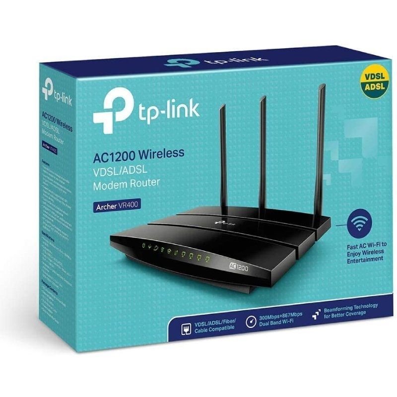 Módem Router Inalámbrico TP-Link Archer VR400 1200Mbps/ 2.4GHz 5GHz/ 3 Antenas/ WiFi 802.11ac/n/a/ - b/g/n - изображение 4
