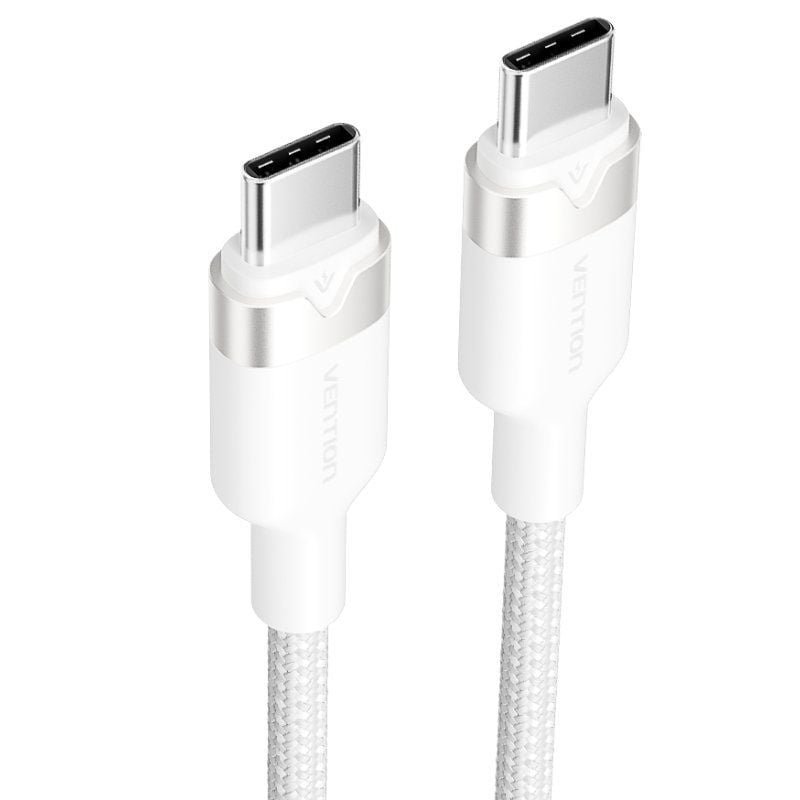Cable USB 2.0 Tipo-C 3A Vention TRDWH/ USB Tipo-C Macho - USB Tipo-C Macho/ Hasta 60W/ 480Mbps/ 2m/ Blanco - изображение 2