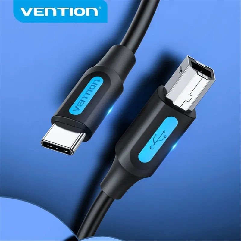 Cable USB 2.0 Tipo-C Vention CQUBH/ USB Tipo-B Macho - USB Tipo-C Macho/ 480Mbps/ 2m/ Negro - изображение 3