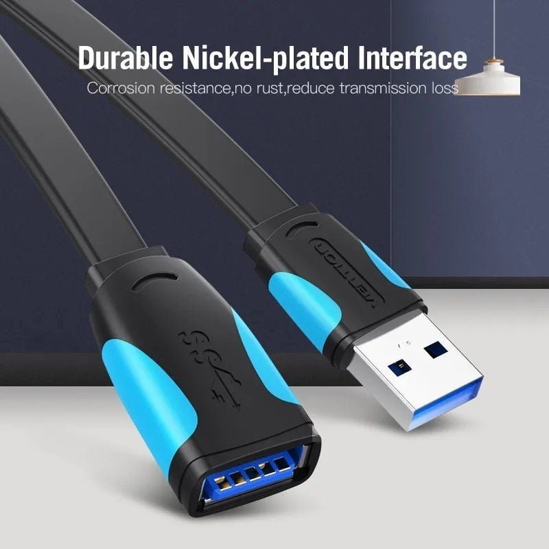 Cable Alargador USB 3.0 Vention VAS-A13-B100/ USB Macho - USB Hembra/ 5Gbps/ 1m/ Negro y Azul - изображение 2
