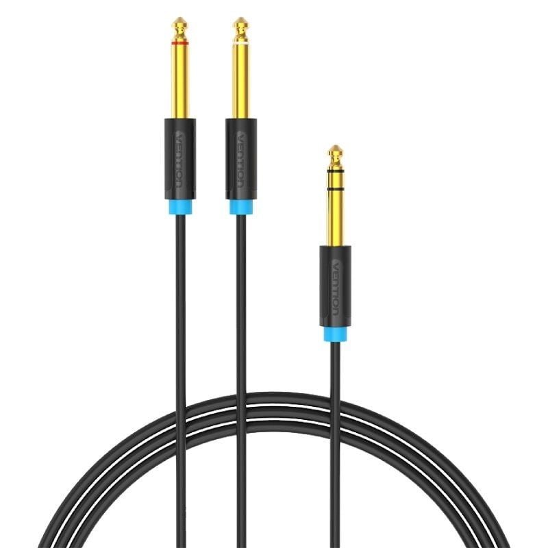 Cable Estéreo Vention BATBH/ Jack 6.35 Macho - 2x Jack 6.35 Macho/ 2m/ Negro - изображение 2