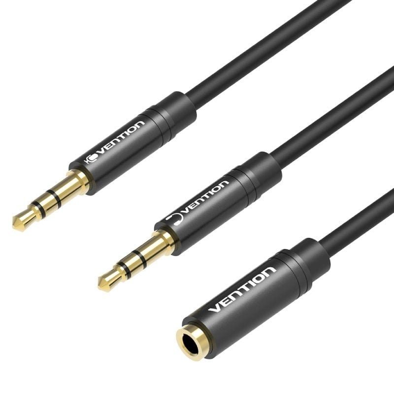 Cable Estéreo Vention BBOBY/ 2x Jack 3.5 Macho - Jack 3.5 Hembra/ 30cm/ Negro - изображение 2
