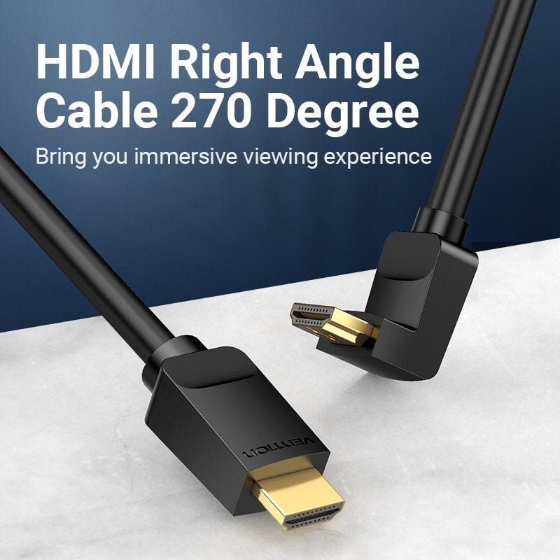 Cable HDMI 2.0 4K Acodado Vention AAQBI/ HDMI Macho - HDMI Macho/ 3m/ Negro - изображение 4