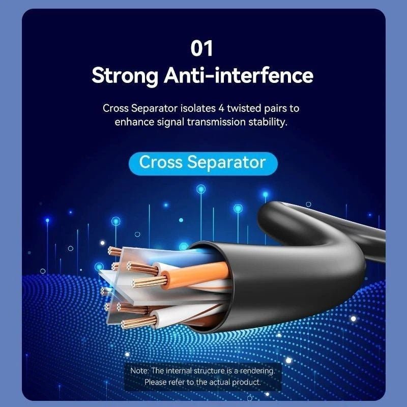 Cable de Red RJ45 UTP Vention IBRBD Cat.6/ 50cm/ Negro - изображение 5