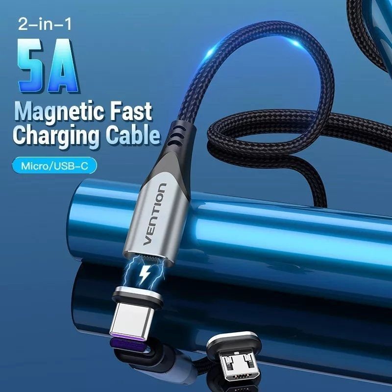 Cable USB 2.0 Vention CQNHD/ USB Macho/ MicroUSB Macho - USB Tipo-C Macho/ 50cm/ Gris - изображение 2