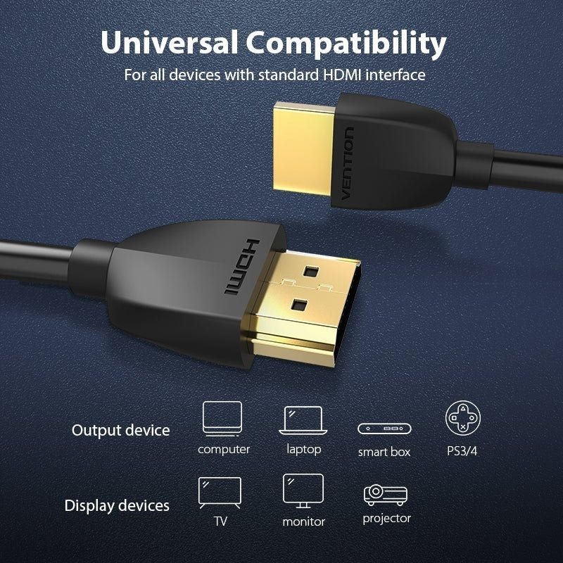 Cable HDMI 2.0 4K Portatil Vention AAIBD/ HDMI Macho - HDMI Macho/ 50cm/ Negro - изображение 4