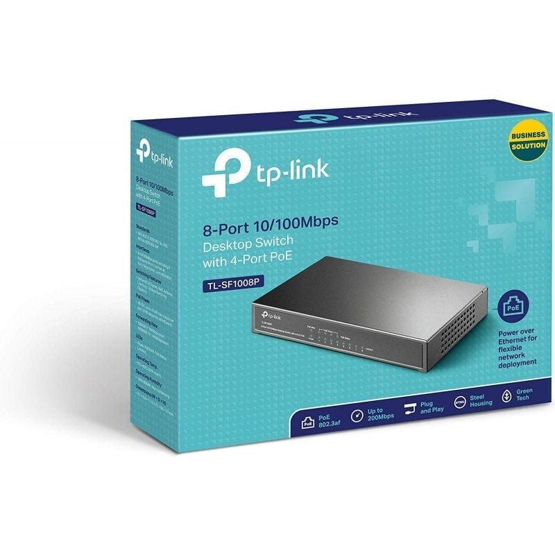 Switch TP-Link SF1008P 8 Puertos/ RJ-45 10/100 PoE - изображение 3