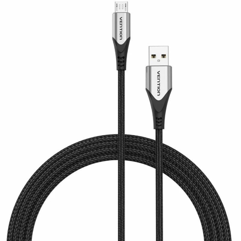 Cable USB 2.0 Vention COAHH/ microUSB Macho - USB Macho/ Hasta 60W/ 480Mbps/ 2m/ Gris - изображение 2