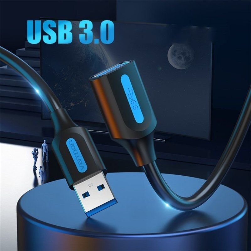 Cable Alargador USB 3.0 Vention CBHBG/ USB Macho - USB Hembra/ 5Gbps/ 1.5m/ Negro - изображение 2