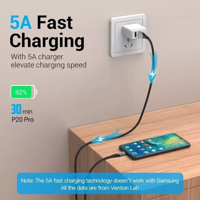 Cable USB 2.0 Vention CQNHD/ USB Macho/ MicroUSB Macho - USB Tipo-C Macho/ 50cm/ Gris - изображение 3