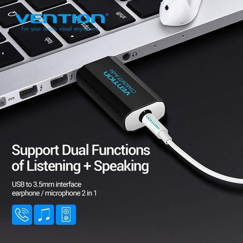Tarjeta de Sonido Vention VAB-S15-B/ USB Macho - Jack 3.5 Hembra - изображение 3