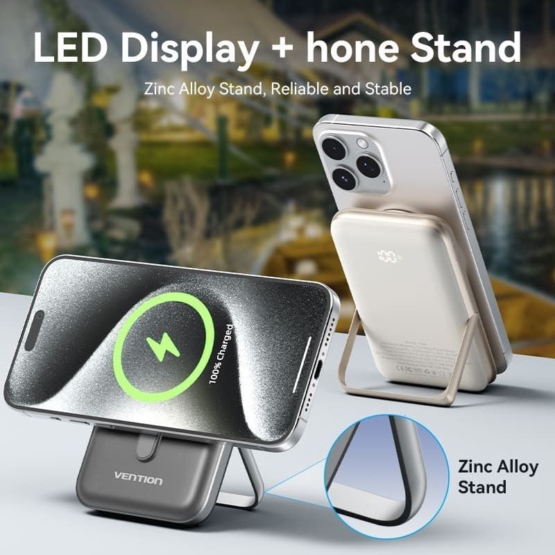 Powerbank 10000mAh Vention FHNW0/ 20W/ Wireless/ Blanca - изображение 4