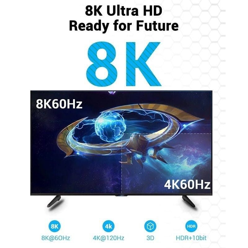 Cable HDMI 2.1 8K Vention AANBG/ HDMI Macho - HDMI Macho/ 1.5m/ Negro - изображение 3