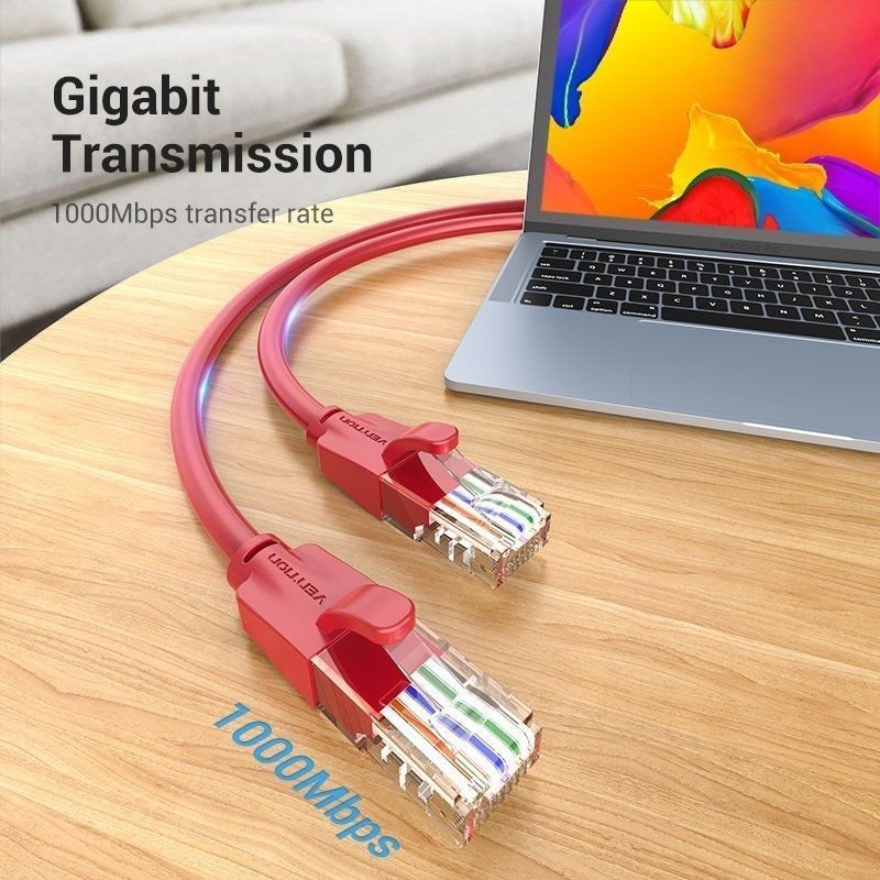 Cable de Red RJ45 UTP Vention IBERH Cat.6/ 2m/ Rojo - изображение 2