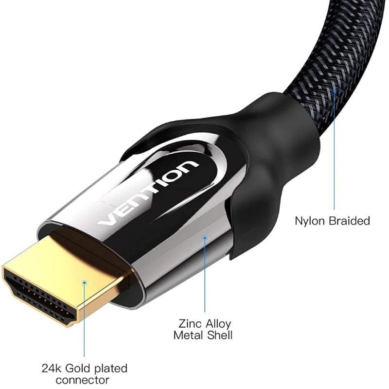 Cable HDMI 2.0 4K Vention VAA-B05-B100/ HDMI Macho - HDMI Macho/ 1m/ Negro - изображение 4