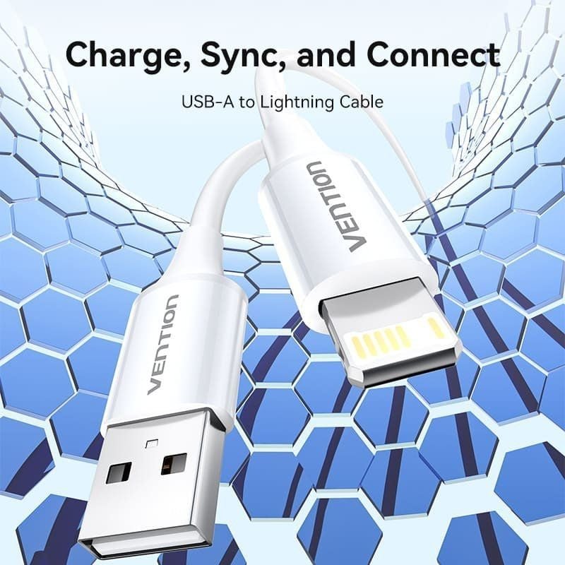 Cable USB 2.0 Lightning Vention LAIWF/ USB Macho - Lightning Macho/ 480Mbps/ 1m/ Blanco - изображение 2