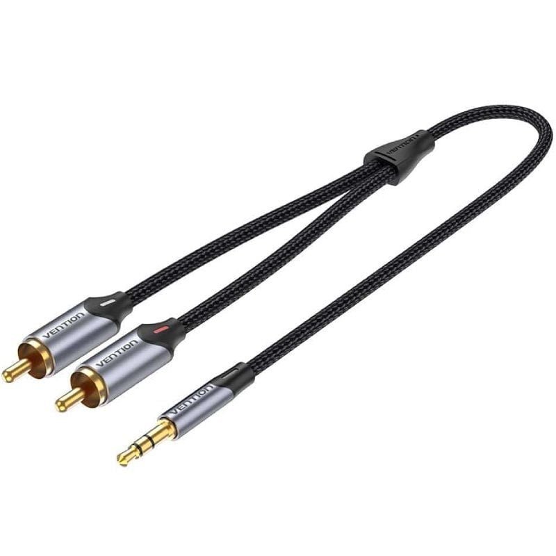 Cable Audio Vention BCNBL/ 2x RCA Macho - Jack 3.5 Macho/ 10m/ Gris - изображение 2