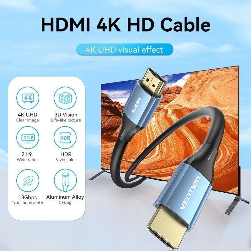 Cable HDMI 2.0 4K Vention ALHSI/ HDMI Macho - HDMI Macho/ 3m/ Azul - изображение 2