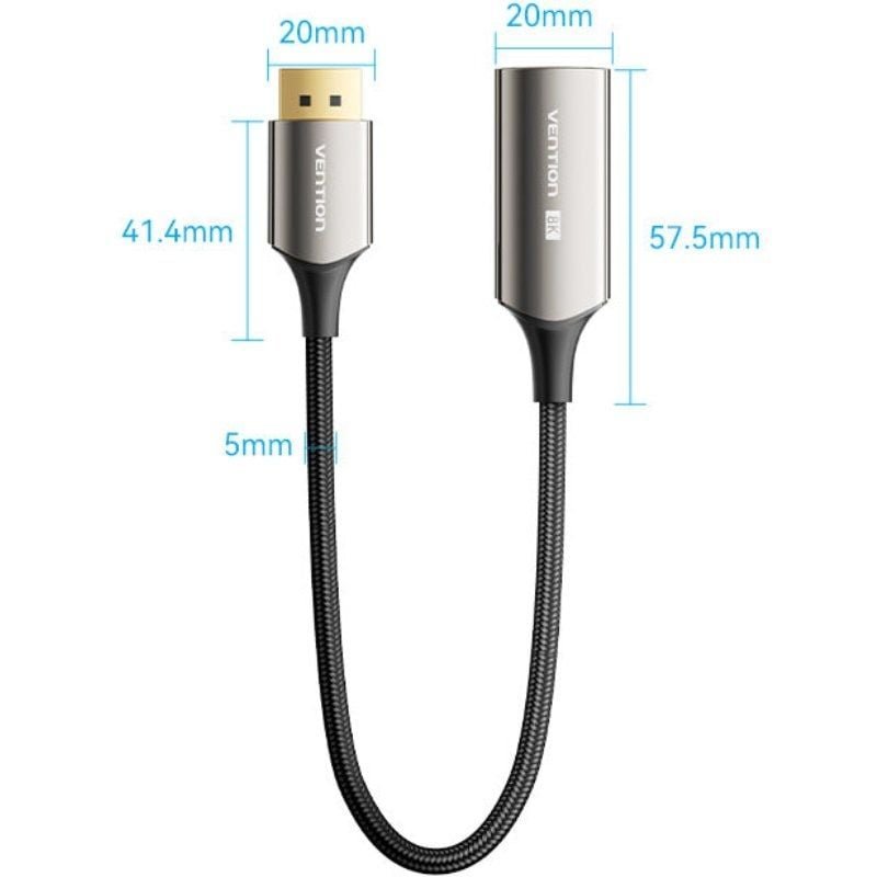 Cable Conversor Vention HFNBC/ DisplayPort Macho - HDMI Hembra/ 25cm/ Negro - изображение 4