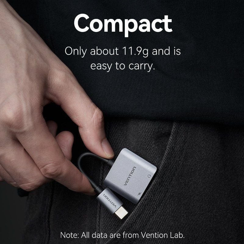 Conversor USB Tipo-C Vention BGZHA/ USB Tipo-C Macho - 2x USB Tipo-C Hembra (Audio y Carga) - изображение 4