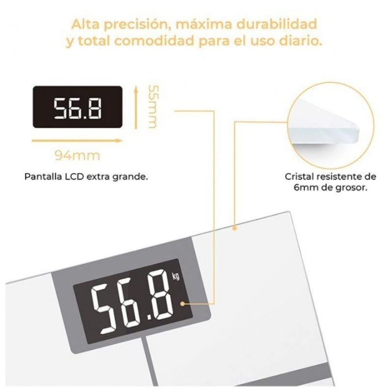 Báscula de Baño GKL Fitmax White/ Hasta 200kg - изображение 3