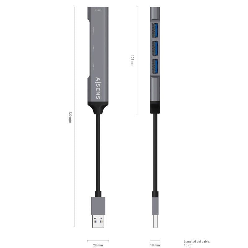 Hub USB 3.0 Aisens A106-0540/ 4xUSB - изображение 4