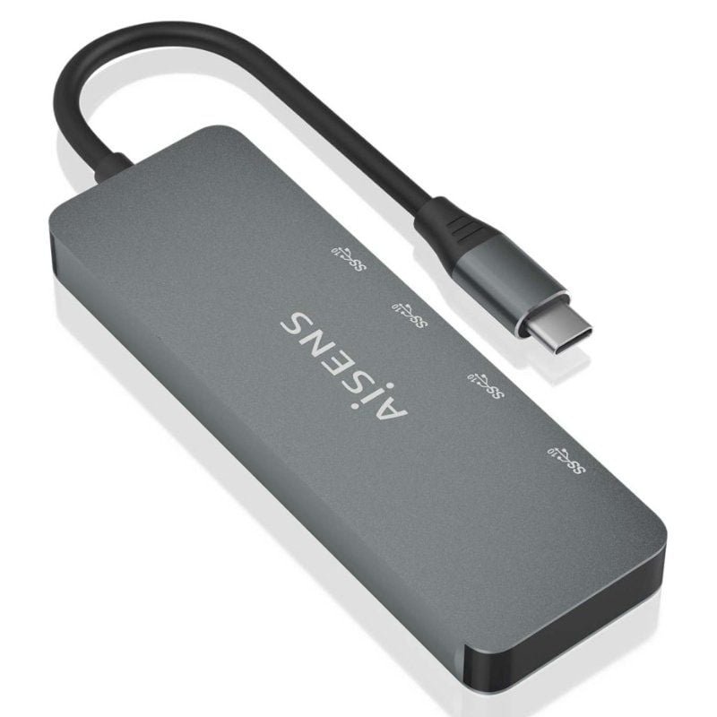 Hub USB Tipo-C Aisens A109-0694/ 2xUSB/ 2xUSB Tipo-C/ Gris - изображение 2