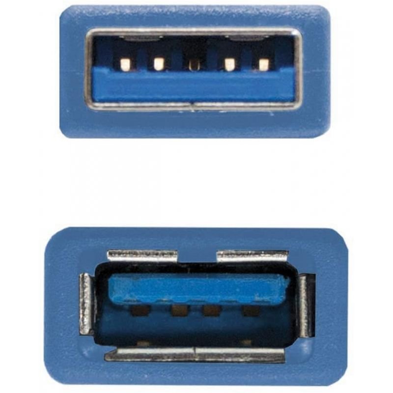 Cable Alargador USB 3.0 Nanocable 10.01.0902-BL/ USB Macho - USB Hembra/ 2m/ Azul - изображение 3