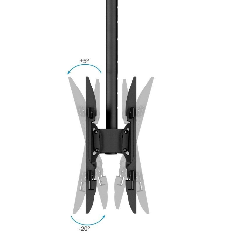 Soporte de Techo Giratorio/ Inclinable/ Nivelable TooQ LPCE2286TSLI-XL-B para 2 TV de 43-86"/ hasta 100kg - изображение 4