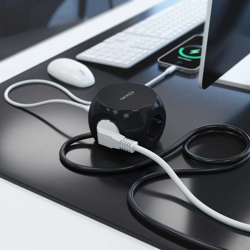 Regleta con Interruptor Aisens ASPS-2A2C05-BK/ 3 Tomas de Corriente/ 2 USB Tipo-C/ 2 USB/ Cable 1.4m/ Negro - изображение 4