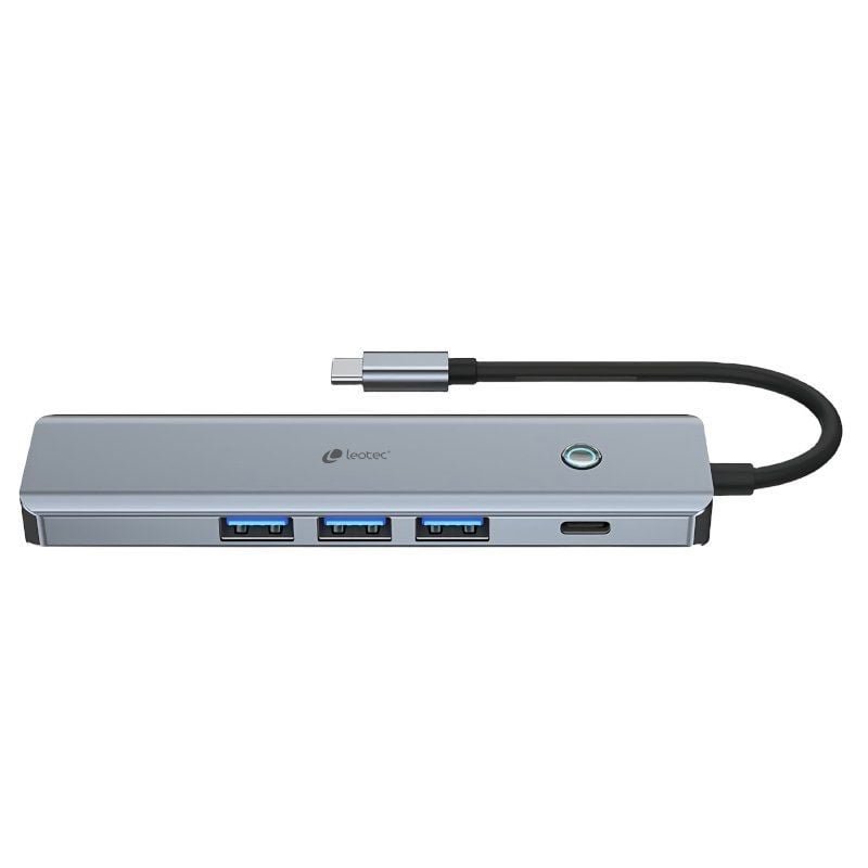 Docking USB Tipo-C Leotec LEDS05/ 3xUSB/ 1xUSB Tipo-C PD/ 1xHDMI/ Gris - изображение 3