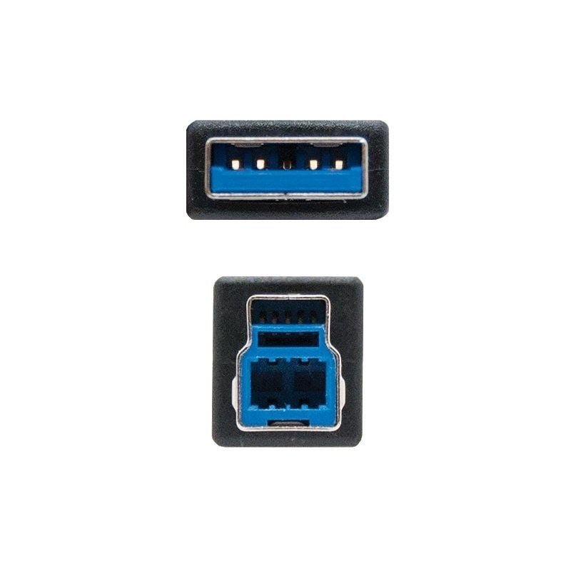 Cable USB 3.0 Impresora Nanocable 10.01.0802-BK/ USB Tipo-B Macho - USB Macho/ 2m/ Negro - изображение 3