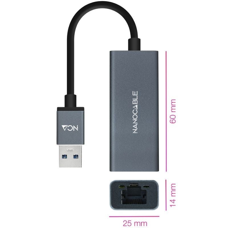 Adaptador USB 3.0 - RJ45 Nanocable 10.03.0405/ 1000Mbps - изображение 2