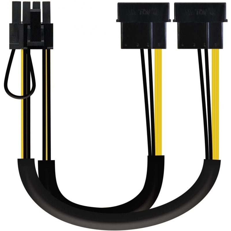 Cable Alimentación Tarjeta Gráfica Aisens A131-0165/ 2x Molex Macho - Molex 6+2 PIN Macho/ Hasta 54W/ 20cm - изображение 3
