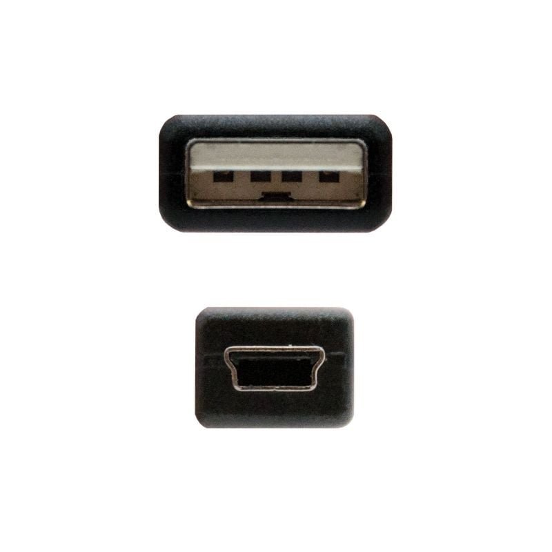 Cable USB 2.0 Nanocable 10.01.0401/ USB Macho - MiniUSB Macho/ 1m/ Negro - изображение 3