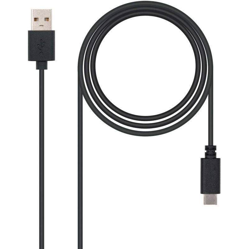 Cable USB 2.0 Tipo-C Nanocable 10.01.2100/ USB Tipo-C Macho - USB Macho/ 50cm/ Negro - изображение 2