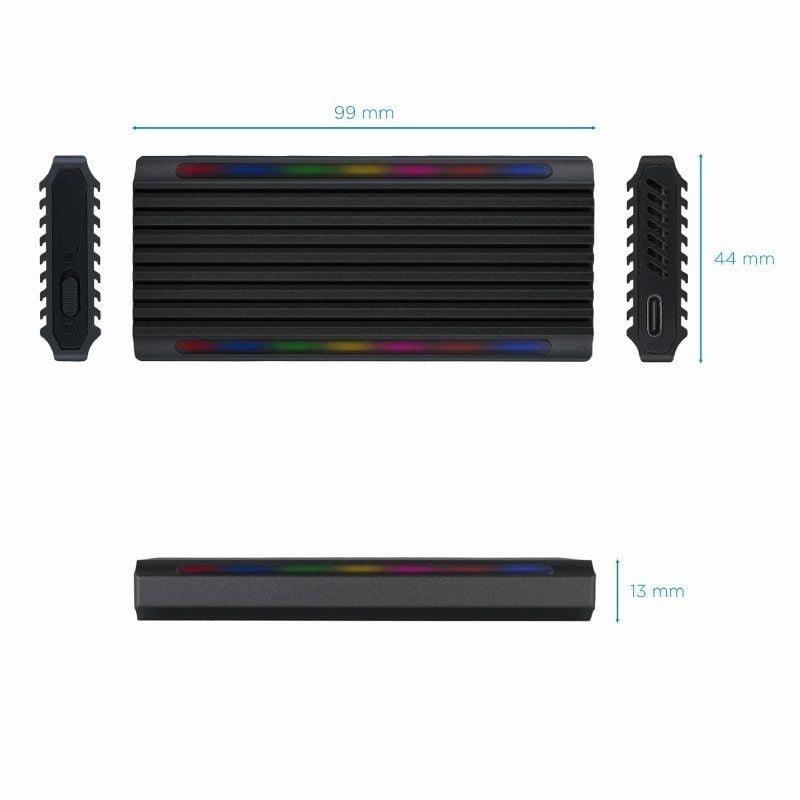 Caja Externa para Disco SSD M.2 NVMe TooQ TQE-2222B/ USB 3.1 Gen2/ Sin tornillos - изображение 2