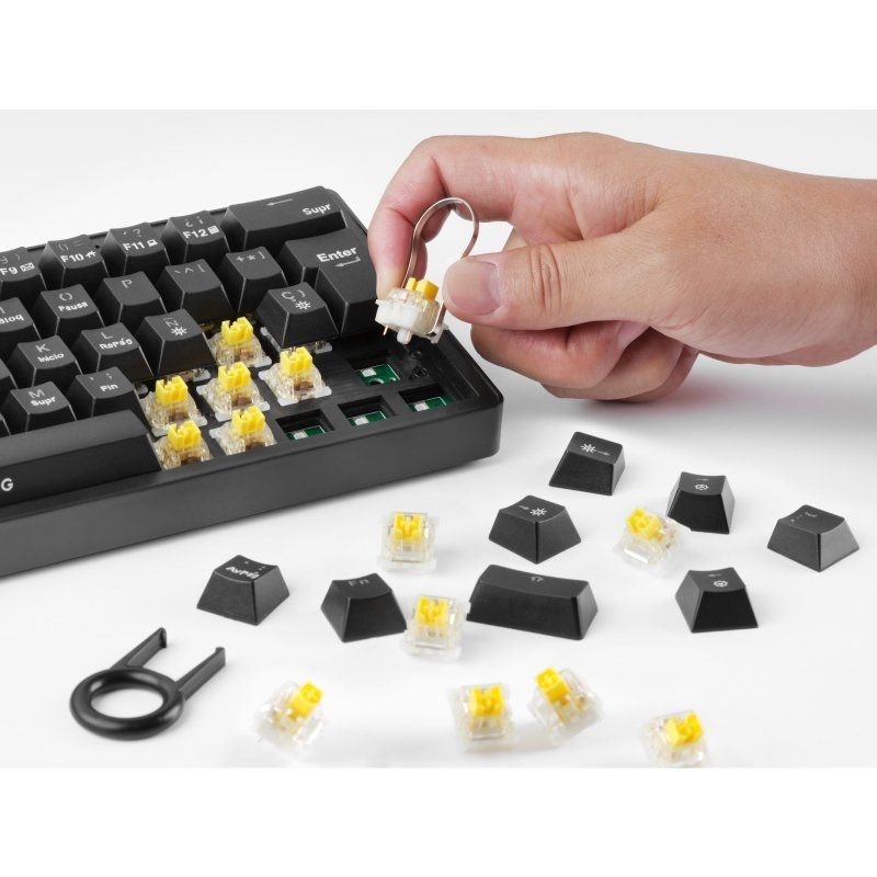 Teclado Gaming Mecánico Mars Gaming MKMINIPRO/ Switch Amarillo - изображение 5