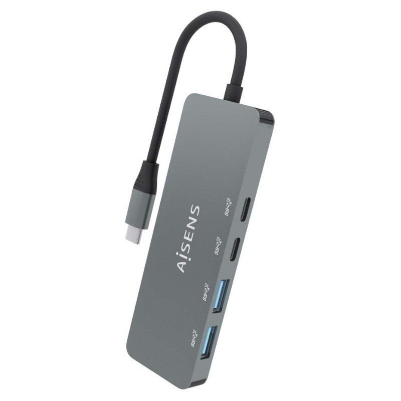 Hub USB Tipo-C Aisens A109-0694/ 2xUSB/ 2xUSB Tipo-C/ Gris - изображение 3