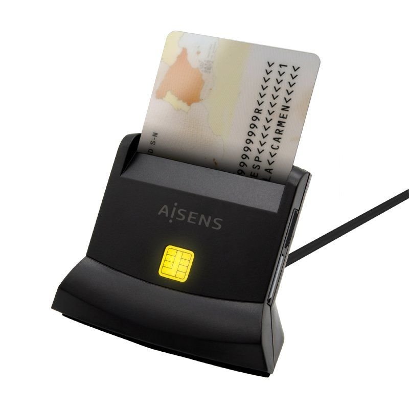 Lector de DNI y Tarjetas Aisens ASCR-SN04CSD-BK/ USB Tipo-C/ Negro - изображение 3