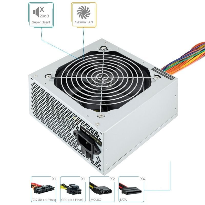 Fuente de Alimentación TooQ TQEP-500SSE/ 500W/ Ventilador 12cm - изображение 2