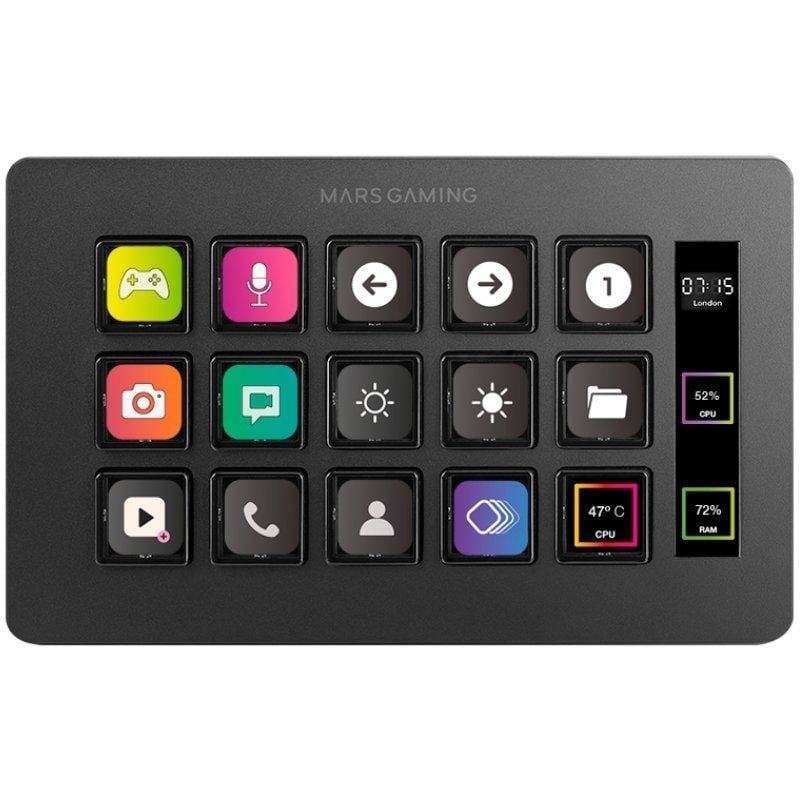 Stream Deck Slim Mars Gaming MSD-ONE/ 15 Teclas LCD/ Negro - изображение 2