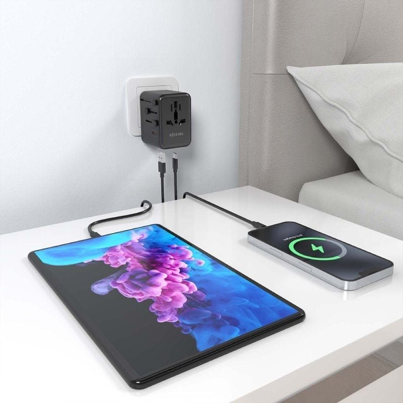 Cargador de Pared Universal GaN para Viaje Aisens ASPS-2A3C09-BK/ Toma de Corriente Universal/ 3xUSB Tipo-C/ 2xUSB/ 35W - изображение 5
