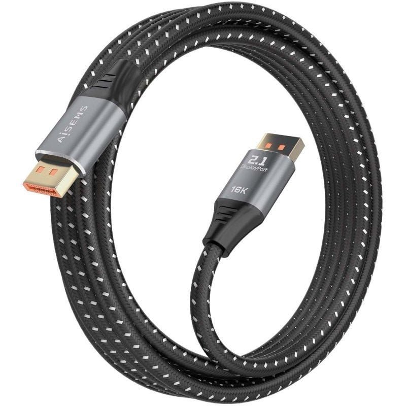 Cable DisplayPort 2.1 16K Aisens A158-0903/ DisplayPort Macho - DisplayPort Macho/ 80Gbps/ 2m/ Negro - изображение 2